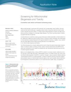Application Note  Screening for Mitochondrial Biogenesis and Toxicity A sensitive and robust cell-based screening assay