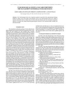 Lucas, S.G., Spielmann, J.A., Hester, P.M., Kenworthy, J.P. and Santucci, V.L., eds., 2006, Fossils from Federal Lands. New Mexico Museum of Natural History and Science Bulletin[removed]UTAH GEOLOGICAL SURVEY:A VALUABLE 