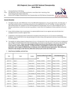 2015 Regional, Zone and AT&T National Championship Rules Memo To: From: Re: