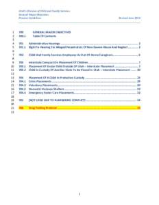 Utah’s Division of Child and Family Services General Major Objectives Practice Guidelines 1 2