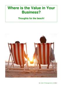 Where is the Value in Your Business? Thoughts for the beach! © Coller IP Management Ltd 2014