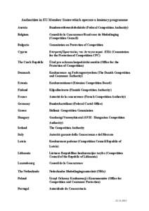 Public administration / Competition / Competition law / Comisión Nacional de la Competencia / Autorité de la concurrence / Federal Cartel Office / Office of Fair Trading / Autoridade da Concorrência / Netherlands Competition Authority / Government / Economy of the European Union / European Competition Network