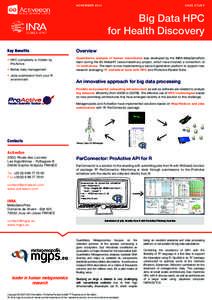 NOVEMBERCASE STUDY­­ Big Data HPC for Health Discovery