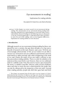 Eye tracking in audiovisual translation ISBN6 DOIpag. 83–104 (dicembreEye movements in reading