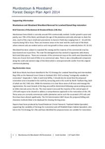 Murdostoun & Mossband Forest Design Plan April 2014 Supporting	
  Information	
  	
   Murdostoun	
  and	
  Mossband	
  Woodland	
  Removal	
  for	
  Lowland	
  Raised	
  Bog	
  restoration	
   Brief	
  Over