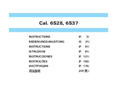 Cal. 6S28, 6S37 INSTRUCTIONS	  (P.	3)