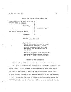 21 Ind. C 1 . Comm[removed]BEFORE THE INDIAN CLAINS COMNISSION SIMON PLAMONDON, ON RELATION OF THE ) COWLITZ TRIBE OF INDIANS, )