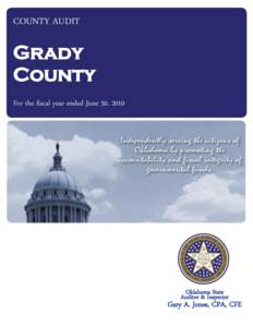 Oklahoma State Auditor and Inspector / Grady County /  Oklahoma / H. E. Bailey Turnpike / Grady County / Chickasha /  Oklahoma / Oklahoma City Metropolitan Area / Geography of Oklahoma / Oklahoma