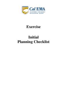 Exercise Initial Planning Checklist Exercise Initial Planning Checklist