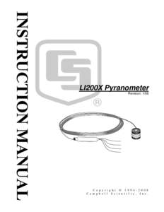 LI200X Pyranometer Revision: 1/08 LI  CO