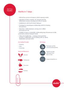 FACTS & FIGURES Abellio in 7 steps •	 Rail and bus services in Europe in a bid to operate market •	 Operations in three countries: UK, Germany and The