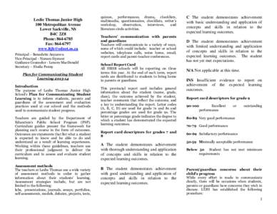 Philosophy of education / Pedagogy / Report card / E-learning / School counselor / Victorian Essential Learning Standards / Assessment for Learning / Alternative assessment / Education / Evaluation methods / Standards-based education