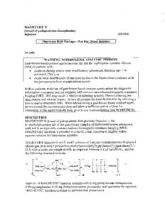 MAGNEVIST (( (brand of gadopentetate dimeglumine[removed]Injection