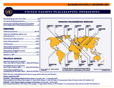 BACKGROUND NOTE: 31 DECEMBER[removed]asdf UNITED NATIONS PEACEKEEPING OPERATIONS