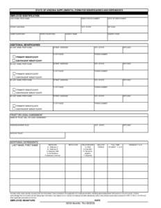 STATE OF ARIZONA SUPPLEMENTAL FORM FOR BENEFICIARIES AND DEPENDENTS EMPLOYEE IDENTIFICATION LAST NAME, FIRST NAME EMPLOYEE ID NUMBER