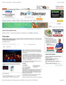 Tall order - Hawaii News - Honolulu Star-Advertiser[removed]:18 PM Aloha, Lincoln! Like