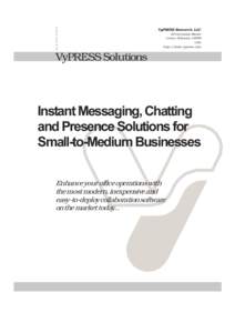 Instant Messaging, Chatting and Presence Solutions for Small-to-Medium Businesses