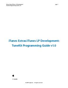 iTunes Extras/iTunes LP Development TuneKit Programming Guide v1.0 page 1  iTunes Extras/iTunes LP Development: