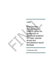 1183 Final Decision Analytic Protocol (DAP) to guide the assessment of ultrasound guidance