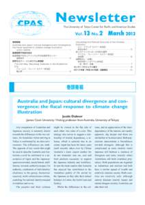 Newsletter  The University of Tokyo Center for Pacific and American Studies Vol. 13 No. 2 巻頭寄稿