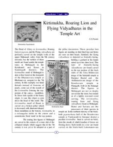 Orissa Review * AprilKirtimukha, Roaring Lion and Flying Vidyadharas in the Temple Art S.S.Panda
