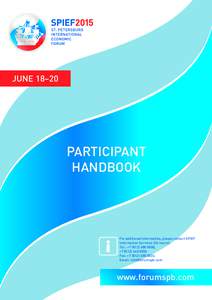 JUNE 18–20  PARTICIPANT HANDBOOK  For additional information, please contact SPIEF