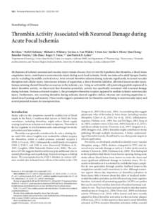 7622 • The Journal of Neuroscience, May 30, 2012 • 32(22):7622–7631  Neurobiology of Disease Thrombin Activity Associated with Neuronal Damage during Acute Focal Ischemia