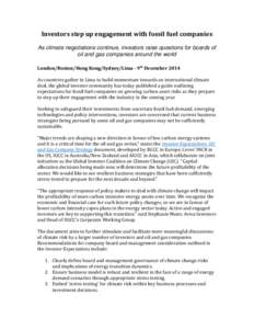 Climate risk / Climate change policy / Earth / Investment / Low-carbon economy / Carbon neutrality / Institutional investor / Environmental /  Social and Corporate Governance / Business for Innovative Climate and Energy Policy / Environment / Investor Network on Climate Risk / Ceres