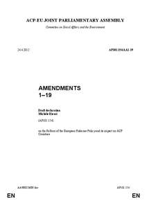 International development / Fisheries science / International trade / Common Fisheries Policy / Economy of the European Union / ACP–EU Joint Parliamentary Assembly / African /  Caribbean and Pacific Group of States / Fisheries management / Sustainable fishery / Fishing / International relations / International economics