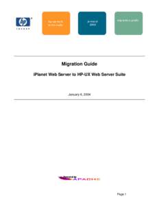 iPlanet to HP Apache Migration Plan