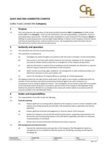 Microsoft Word - Audit and Risk Charter - 25 MarchCFL-CHA-CG-002 v2