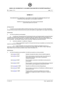 ST.1 - Recommandation concernant les éléments d’information minimums requis pour l’identification univoque d’un document de brevet
