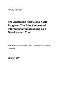 FINAL REPORT  The Australian Red Cross AVID Program: The Effectiveness of International Volunteering as a Development Tool