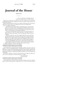 JANUARY 14, [removed]Journal of the House FIRST DAY
