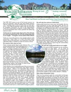 Colorado / Human geography / Geography of the United States / Wildlands Restoration Volunteers / Boulder /  Colorado / Trail