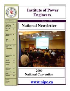 Institute of Power Engineers Inside this issue: Message From The President