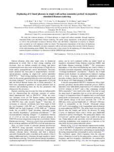 RAPID COMMUNICATIONS  PHYSICAL REVIEW B 86, [removed]R[removed]Dephasing of G-band phonons in single-wall carbon nanotubes probed via impulsive stimulated Raman scattering