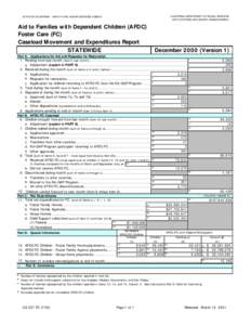 CALIFORNIA DEPARTMENT OF SOCIAL SERVICES DATA SYSTEMS AND SURVEY DESIGN BUREAU STATE OF CALIFORNIA - HEALTH AND HUMAN SERVICES AGENCY  Aid to Families with Dependent Children (AFDC)