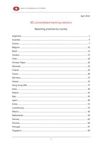 BIS consolidated banking statistics - reporting practices by country as of 31 December 2013