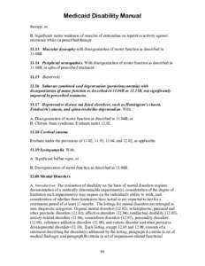 Listing of Impairments - Medicaid Disability Manual