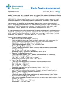 AHS provides education and support with health workshops - Wetaskiwin