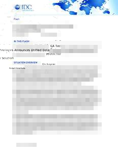 Flash  CA Technologies Announces Unified Data Protection Solution Eric Burgener