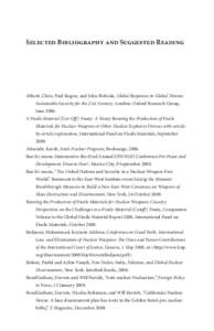 Selected Bibliography and Suggested Reading  Abbott, Chris, Paul Rogers, and John Sloboda, Global Responses to Global Threats: Sustainable Security for the 21st Century, London: Oxford Research Group, June[removed]A Fissil