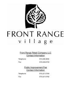 Front Range Retail Company LLC Contact Information Telephone[removed]