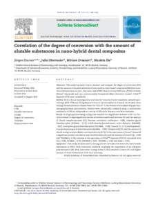 Correlation of the degree of conversion with the amount of elutable substances in nano-hybrid dental composites