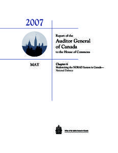 Report of the Auditor General of Canada—May 2007