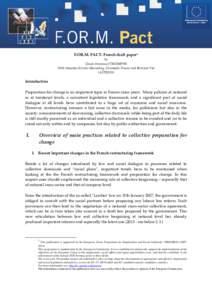 F.OR.M. PACT- French draft paper 1  by Claude Emmanuel TRIOMPHE With Sebastian Schulze-Marmeling, Christophe Teissier and Bertrand Vial (ASTREES)