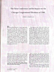 The Yalta Conference and Its Impact on the Chicago Congressional Elections of 1946 ROBERT D. UBRIACO, JR.