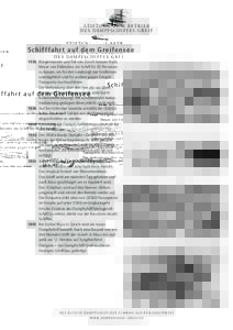 Schif f fahr t auf dem Greifensee 1428	 Bürgermeister und Rat von Zürich heissen Rudy Meyer von Fällanden, ein Schiff für 30 Personen zu bauen, um für den Landvogt von Greifensee unentgeltlich und für andere gegen 
