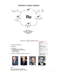 Ruthenium in Organic Synthesis O R1 Ru